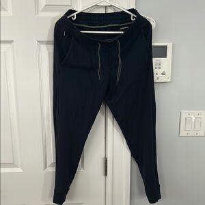 Bonobos Navy Blue Sweatpants with Elastic Waistband and Tapered Legs